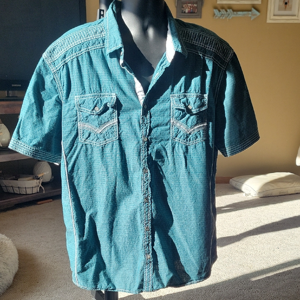 Buckle Dark Teal Casual Button-Down Shirt